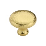M Marcus Heritage Brass Cabinet Knob Victorian Round Hammered Design 32mm